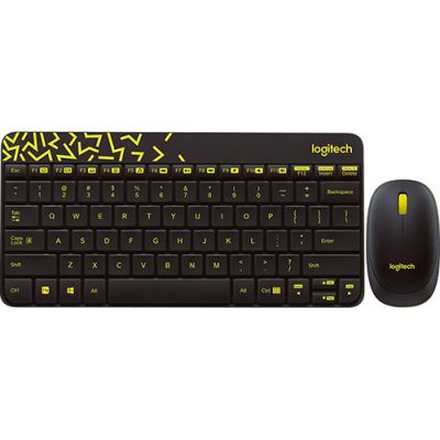 Беспроводная клавиатура и мышь Logitech MK240 Black-Yellow (920-008213) USB