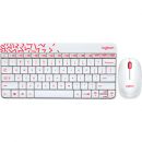 Беспроводная клавиатура и мышь Logitech MK240 White-Red (920-008212) USB